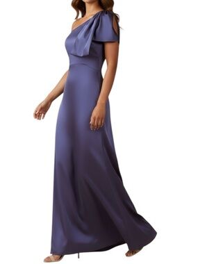 NWT SACHIN + BABI Deep Cobalt Sleeveless One Shoulder Bow Dress Gown Size 18W